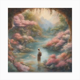 Girl In A Cave Canvas Print