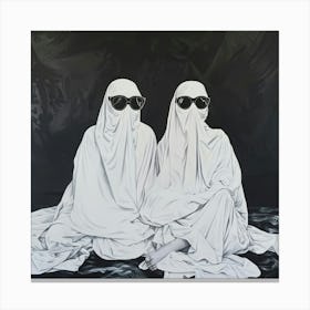 Two Women In White Canvas Print