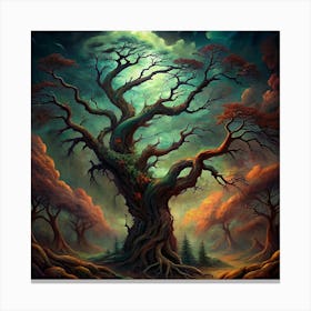 Twisted Tree In A Forest 1 Canvas Print