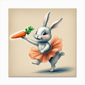 Bunny With Carrot 3 Canvas Print