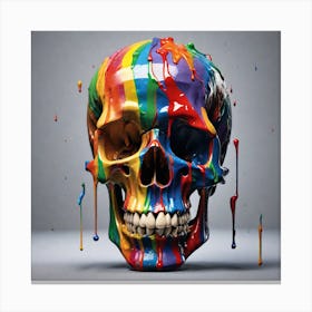 Rainbow Skull Canvas Print