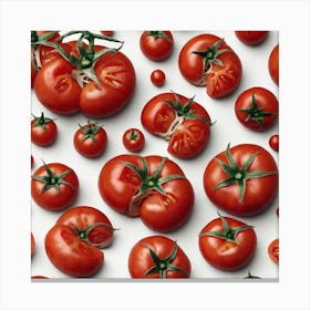 Tomatoes On A White Background 4 Canvas Print