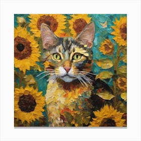 Van Gogh Cat Artwork Showcasing Canvas Print
