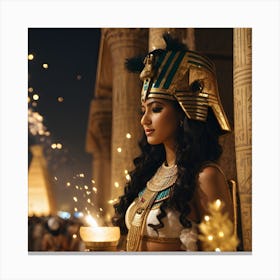 Egyptian Woman With A Candle ( pharaoh and ancient Egyptian ) Canvas Print