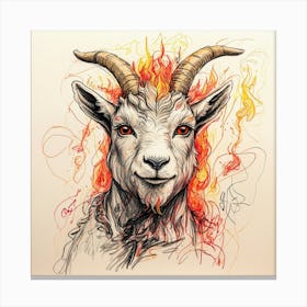 Goat With Fire 3 Canvas Print