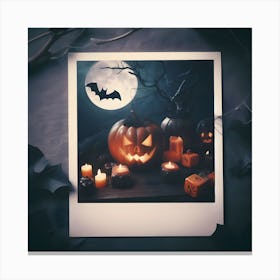 Halloween Polaroid Frame Canvas Print