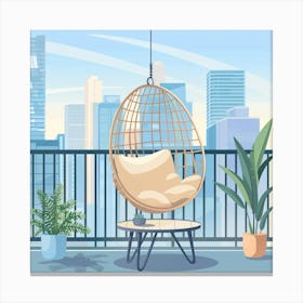 Balcony With Hanging Chair 7 Canvas Print