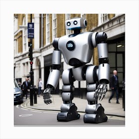 Robot On The Street Canvas Print