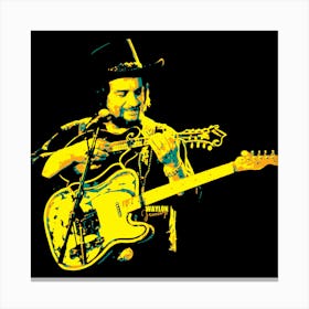 Waylon Jennings Music Legend in Colorful Canvas Print