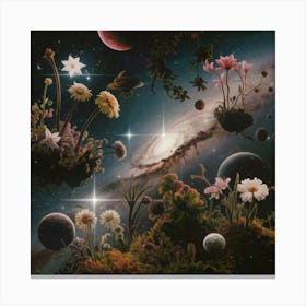 Flowers In Space Canvas Print