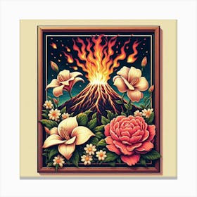 Lava And Flowers Canvas Print