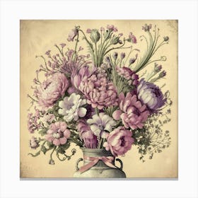 Vintage Flowers In A Vase 2 Canvas Print