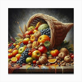 Fruit Grape Apple Nut Orange Food Canvas Print