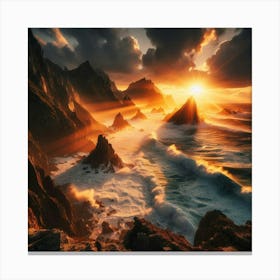 Sunrise Over The Ocean 4 Canvas Print