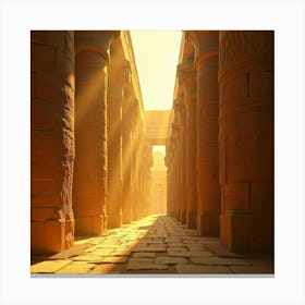 The Temple Of Karnak Illuminated By Golden Sunlight 1 Canvas Print