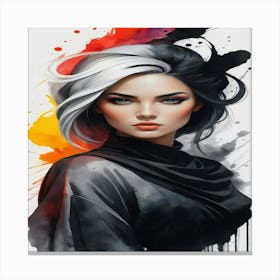 Girl With White Hair Canvas Print