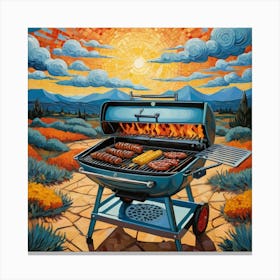 BBQ time at sunset Canvas Print