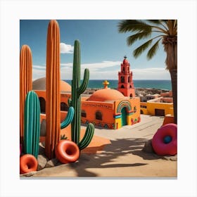 Donuts And Cactus Canvas Print