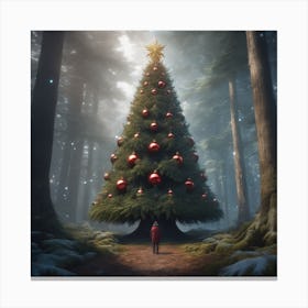 Christmas Tree In The Forest 89 Canvas Print