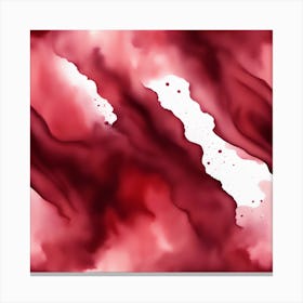 Beautiful maroon crimson abstract background. Drawn, hand-painted aquarelle. Wet watercolor pattern. Artistic background with copy space for design. Vivid web banner. Liquid, flow, fluid effect. Canvas Print