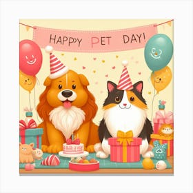 Happy Pet Day Canvas Print