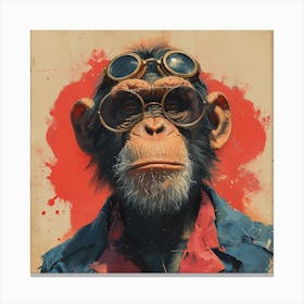 Chimp With Goggles Canvas Print