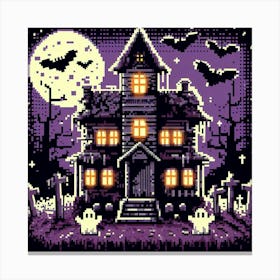8-bit haunted house 2 Canvas Print