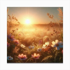 Sunrise Over Meadow Canvas Print