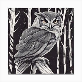 Owl In The Woods 2 Canvas Print