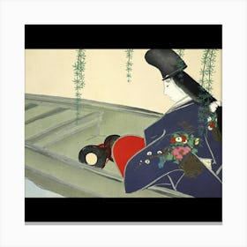 Woman In A Boat Canvas Print