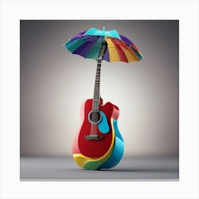 Rainbow Acoustic Guitar Canvas Print
