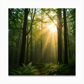 Sunrise In The Forest Canvas Print