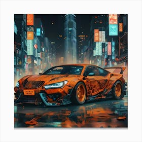 Pumpkin Car (Cyberpunk37) Canvas Print