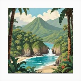 Vintage Travel Poster Costa Rica Art Print Canvas Print