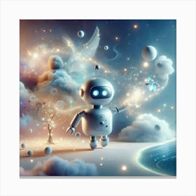 Robot In The Sky Canvas Print