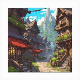 Warcraft Orc Town 3 (1) Canvas Print