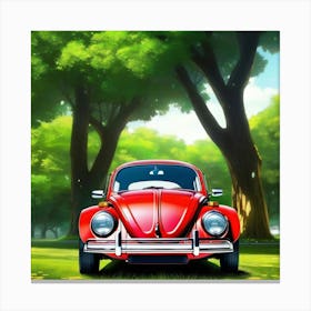 Vw Beetle In The Park Canvas Print