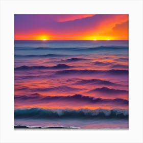 Sunset Over The Ocean Canvas Print