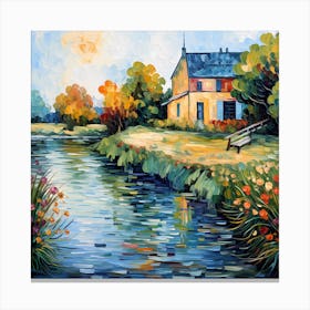 Whispers of Nature: Riverside Oasis Canvas Print