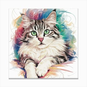 Cat Painting Canvas Print