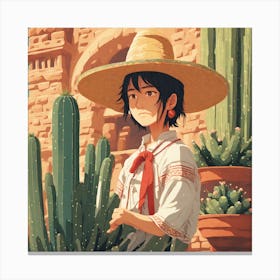 Cactus Girl 2 Canvas Print