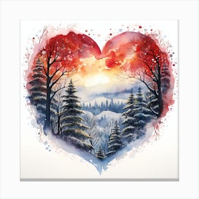 Watercolor Heart Canvas Print