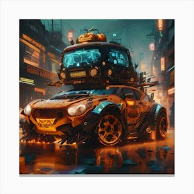 Pumpkin Car (Cyberpunk37) Canvas Print