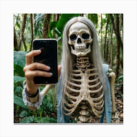 Skeleton Selfie Canvas Print