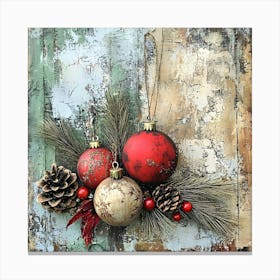 Intage Christmas Mixed Media 4 Canvas Print