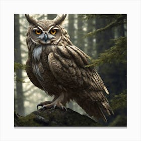Owl In The Forest 126 Canvas Print