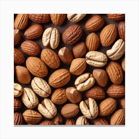 Almonds On A Black Background 13 Canvas Print