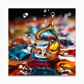 Colorful Liquid Splash Canvas Print