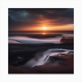 Sunset At The Beach Canvas Print