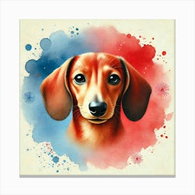 Watercolor Dachshund 4 Canvas Print